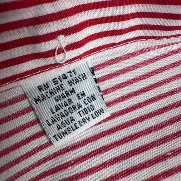 🆕Marquis Red White Stripe Vintage Mens Golf Oxford Button Down Collared Shirt - Picture 6 of 10
